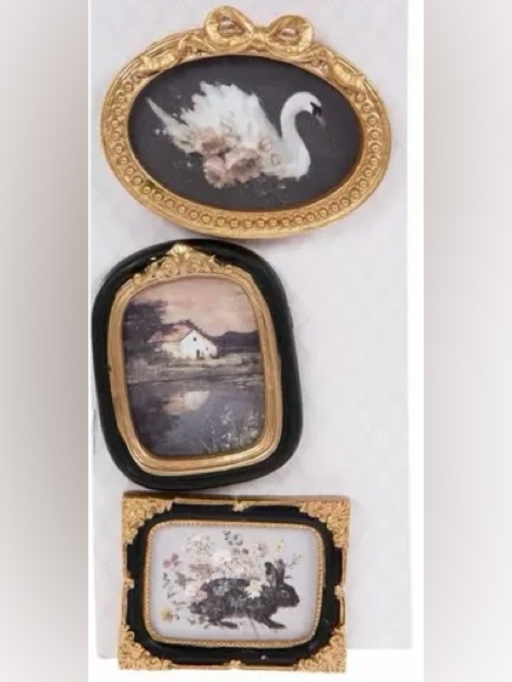 Vintage Black and Gold Framed Landscape Wall Art